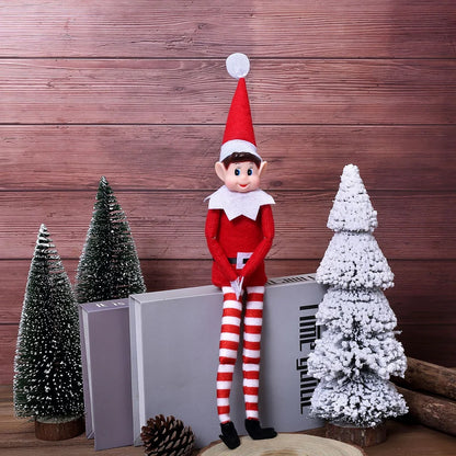 Christmas Long Nose Long Legs Elf Doll Figurine Sitting Posture Bookshelf Ornament Plush Toy Wholesale