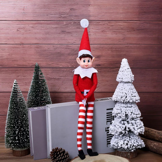 Christmas Long Nose Long Legs Elf Doll Figurine Sitting Posture Bookshelf Ornament Plush Toy Wholesale