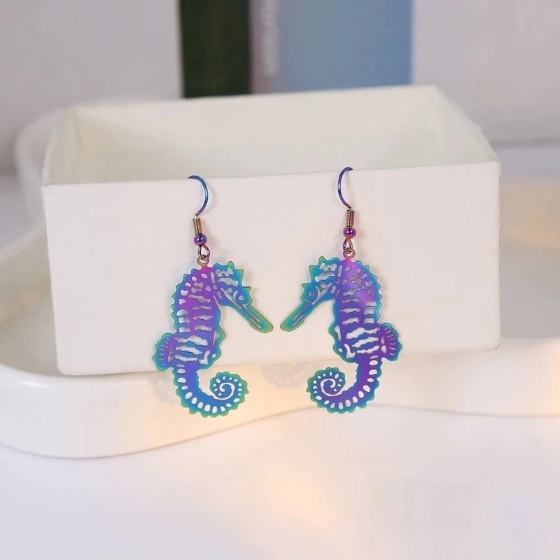 1 Pair Minimalist Classic Style Color Block Patchwork 304 Stainless Steel Drop Earrings