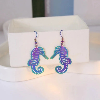 1 Pair Minimalist Classic Style Color Block Patchwork 304 Stainless Steel Drop Earrings