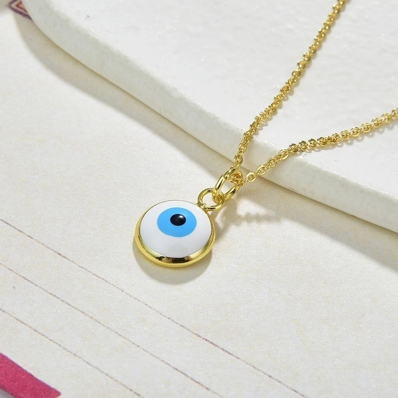 Fashion Devil\'s Eye Copper Enamel Pendant Necklace