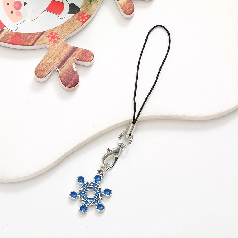 Cute Christmas Tree Snowman Snowflake Alloy Plating Christmas Bag Pendant Mobile Phone Chain