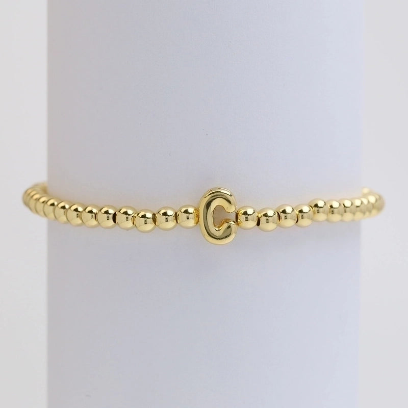 Copper Minimalist Plating Letter Bracelets