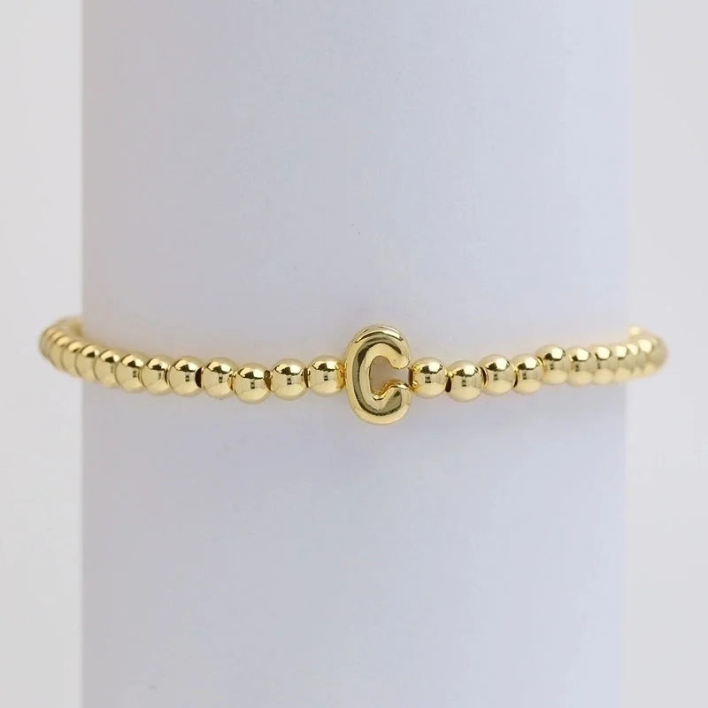 Copper Minimalist Plating Letter Bracelets