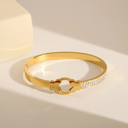 Retro Exaggerated Classic Style Cross Snake 304 Stainless Steel 18K Gold Plated Bangle In Bulk