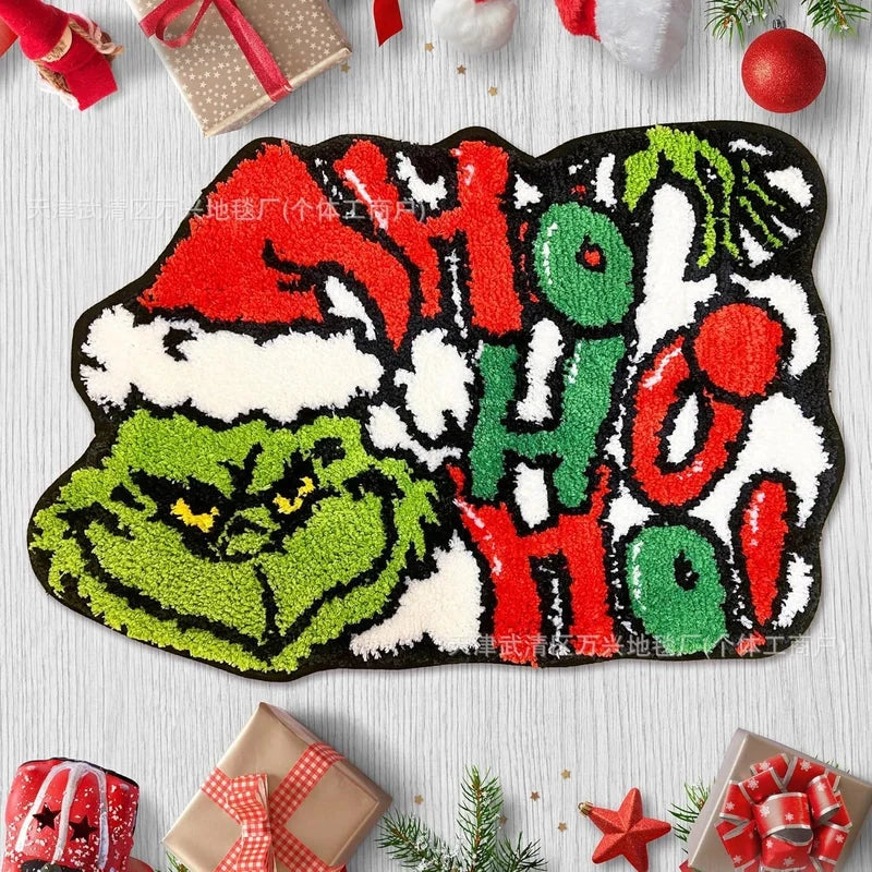 Christmas Casual Vacation Santa Claus Elk Imitation Cashmere Carpet Bedding