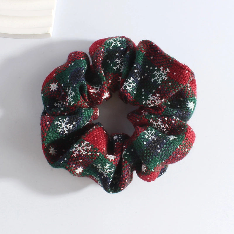 Classic Style Women's Plaid Snowflake Cloth Hair Tie