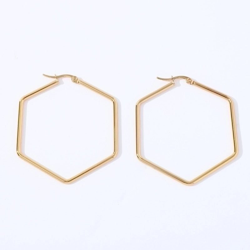 1 Pair Fashion Star Heart Shape Butterfly Plating Hollow Out 201 Stainless Steel 18K Gold Plated Earrings