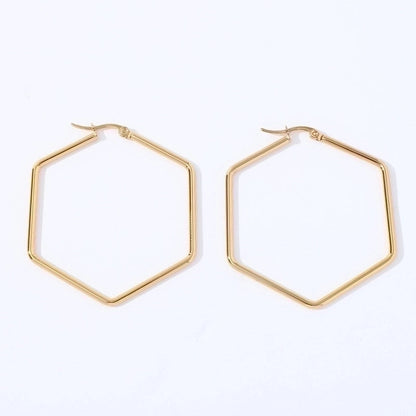 1 Pair Fashion Star Heart Shape Butterfly Plating Hollow Out 201 Stainless Steel 18K Gold Plated Earrings