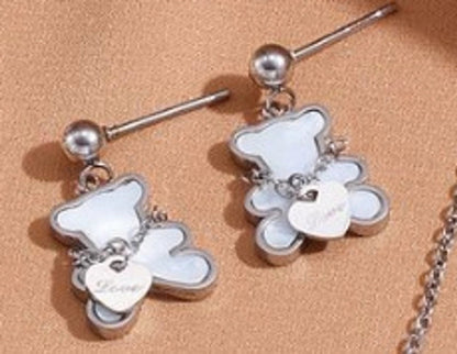 Princess Cute Bear 304 Stainless Steel 18K Gold Plated Stainless Steel Jewelry Sets