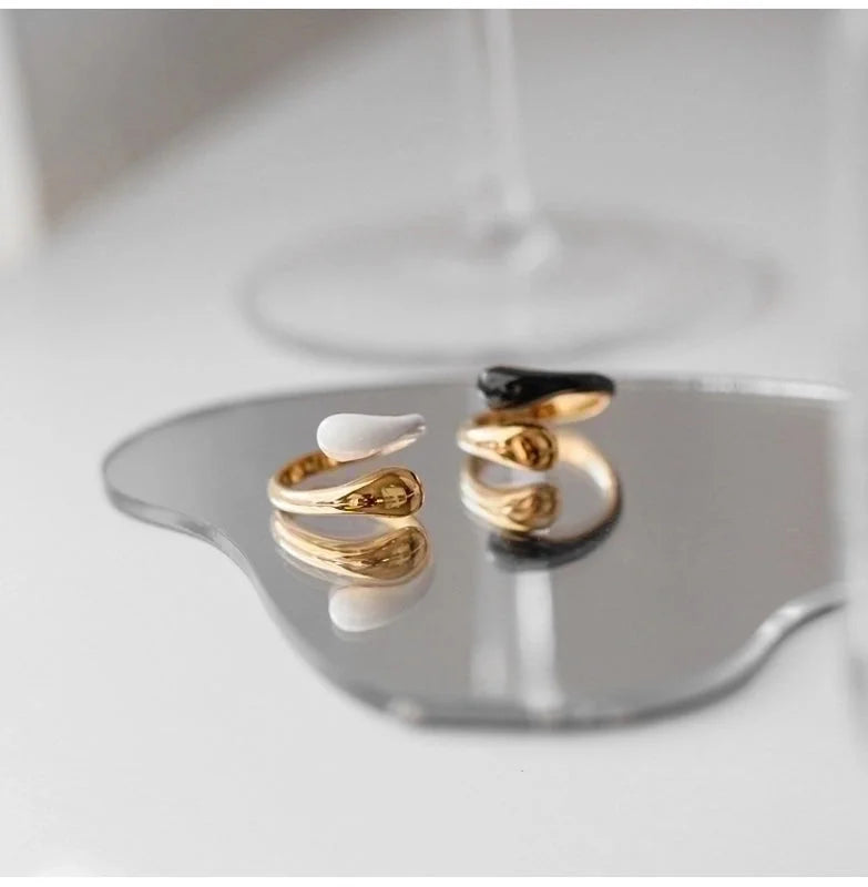 Minimalist Color Block Stainless Steel Rings In Bulk