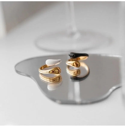 Minimalist Color Block Stainless Steel Rings In Bulk