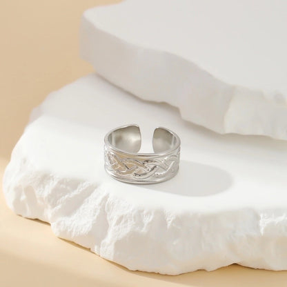 304 Stainless Steel 18K Gold Plated Modern Style Minimalist Geometric Solid Color Open Rings