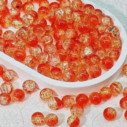 50 PCS/Package Diameter 10mm Diameter 8mm Glass Crackle Glass Beads Round Jewelry Accessories