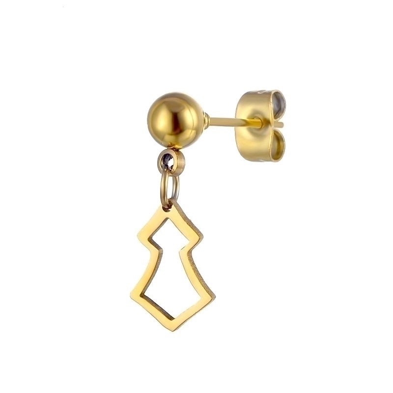 Minimalist Geometric Cross Stainless Steel Asymmetrical Dangling Earrings 1 Piece