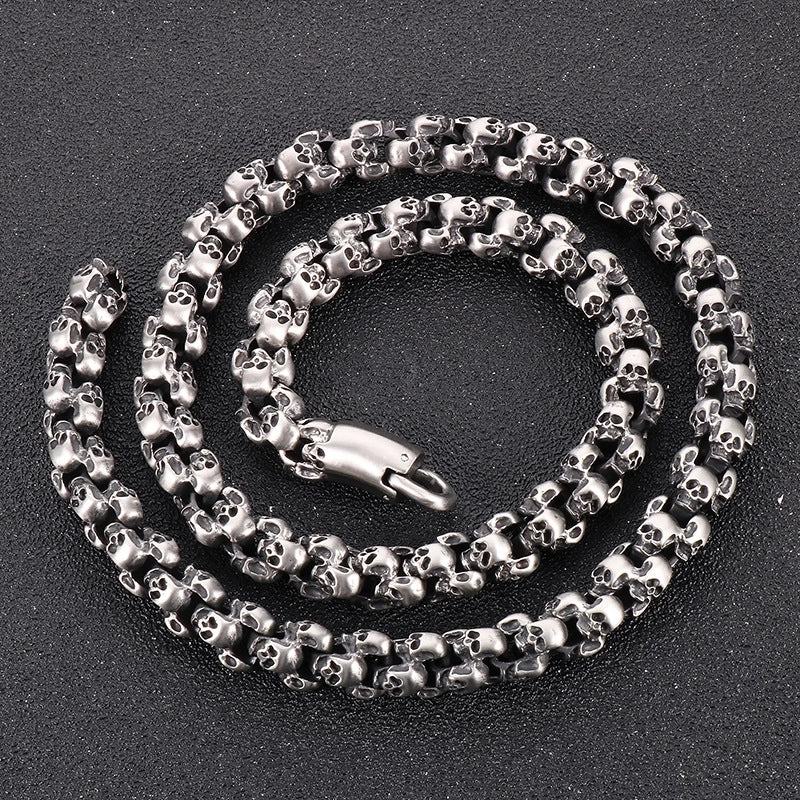 Punk Skull Titanium Steel Plating Halloween Men's Necklace