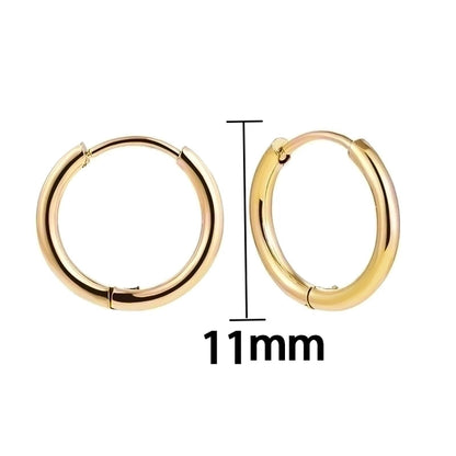 1 Pair Minimalist Solid Color Plating Stainless Steel Hoop Earrings