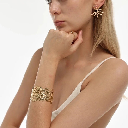 Elegant Modern Style Streetwear Sun 304 Stainless Steel 316 Stainless Steel 16K Gold Plated White Gold Plated Gold Plated Jewelry Set