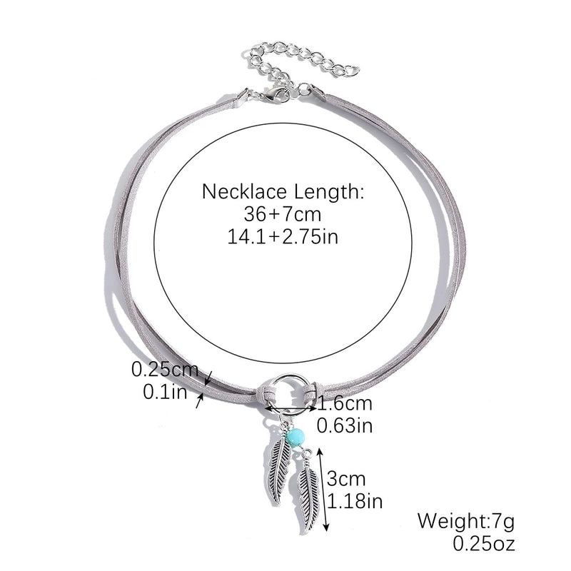 Ethnic Style Geometric Water Droplets Turquoise Metal Earrings Necklace