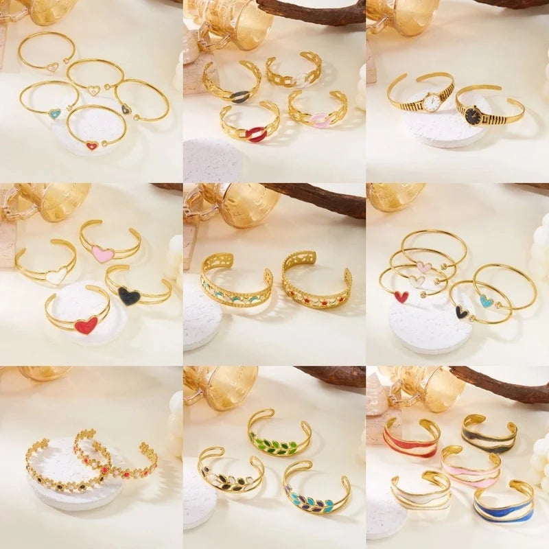 Casual Elegant Lady Heart Shape 304 Stainless Steel Bangle In Bulk