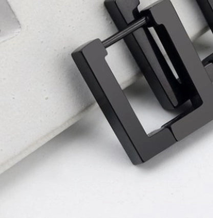 1 Piece Minimalist Solid Color Plating Stainless Steel Silver Plated Earrings