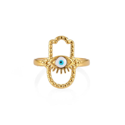 Elegant Minimalist Geometric 304 Stainless Steel Enamel Stainless Steel Rings