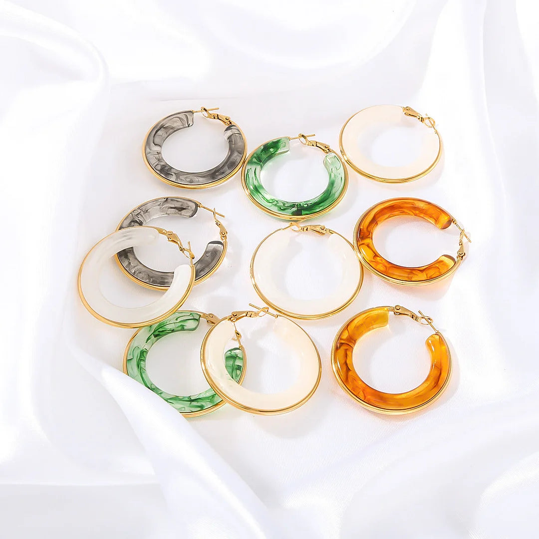 IG Style Circle Geometric Stainless Steel Electroplating Earrings