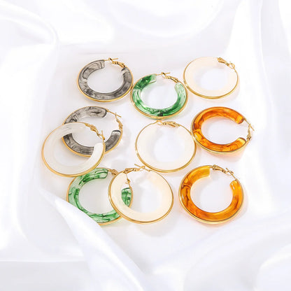 IG Style Circle Geometric Stainless Steel Electroplating Earrings