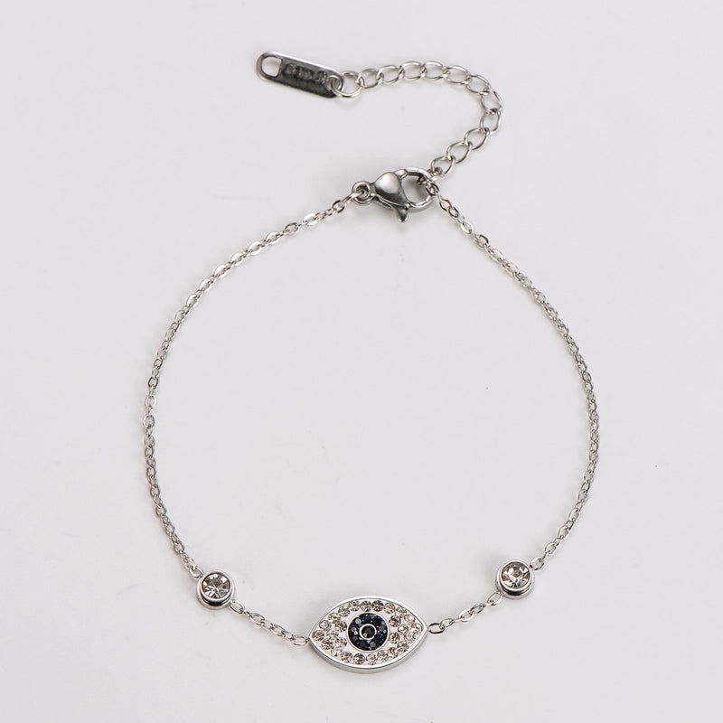 Casual Minimalist Eye 304 Stainless Steel Zircon Bracelets In Bulk