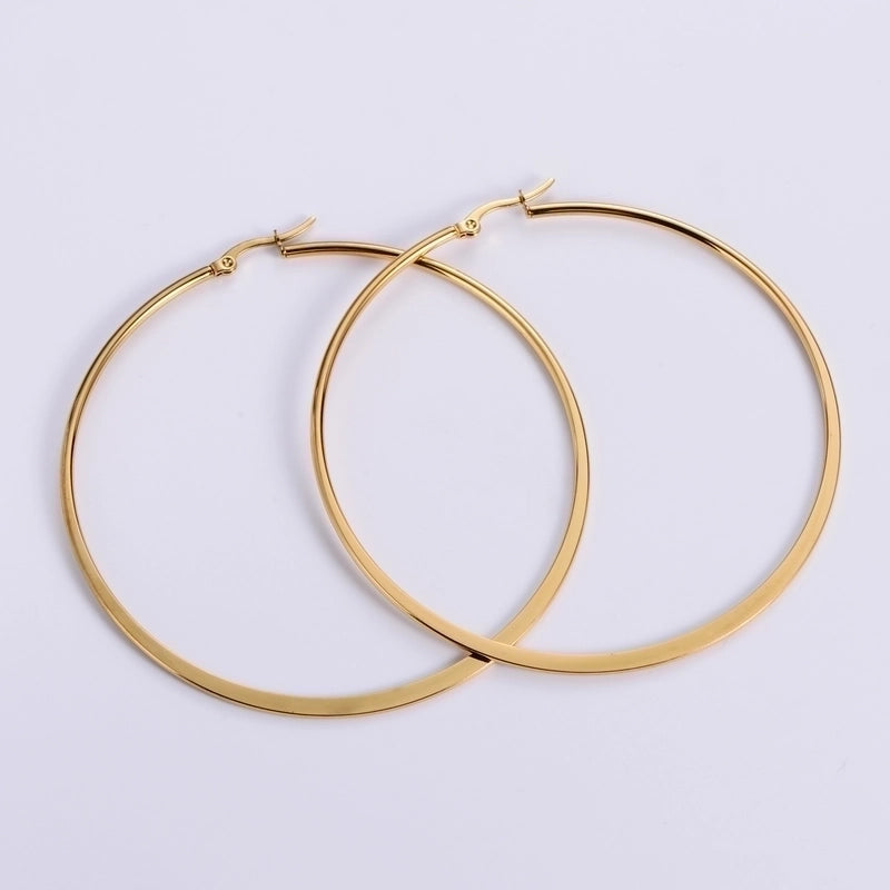 Minimalist Fruit Plating Inlaid Shell Stainless Steel 18K Gold Plated Earrings