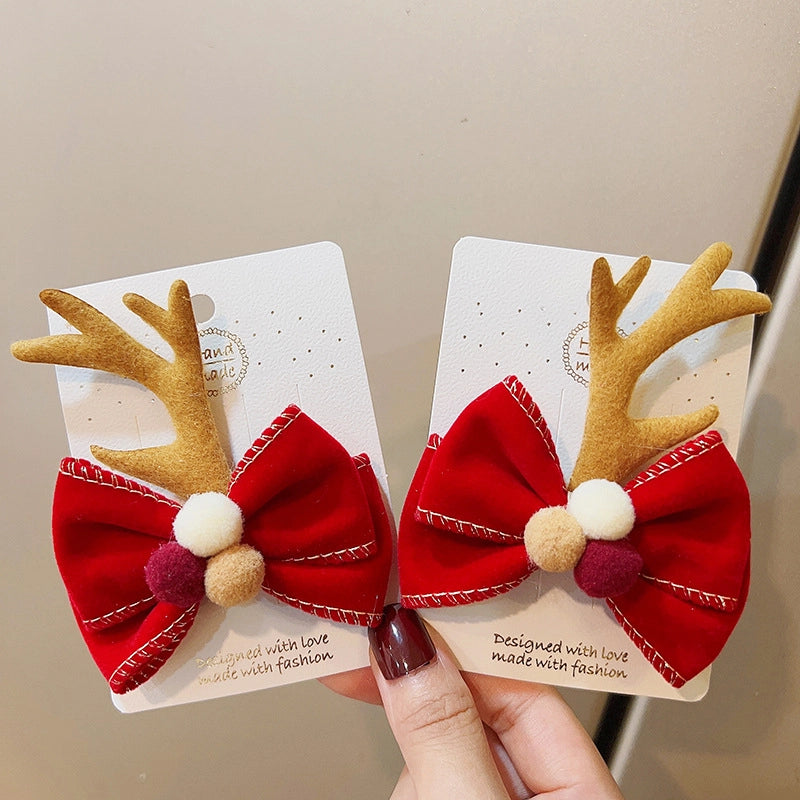 Christmas Cute Bow Knot Elk Cloth Party Party Accessories