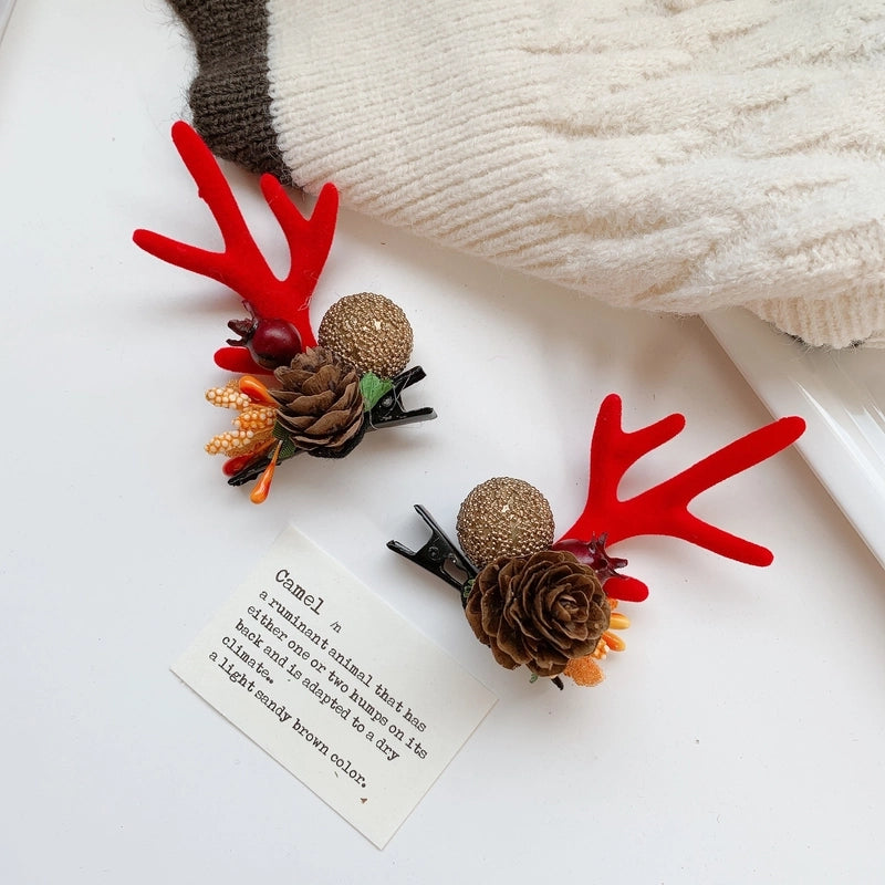 Christmas Cute Women's Christmas Tree Santa Claus Snowman Sequins Plush Hair Clip