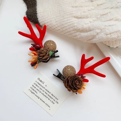 Christmas Cute Women's Christmas Tree Santa Claus Snowman Sequins Plush Hair Clip