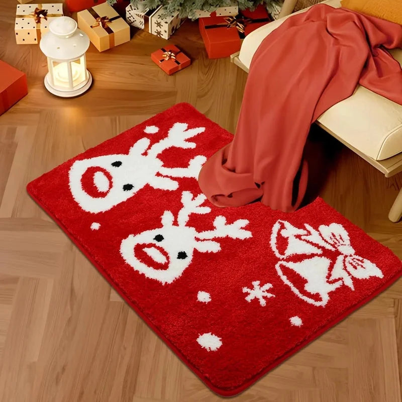 Christmas Casual Vacation Santa Claus Elk Imitation Cashmere Carpet Bedding