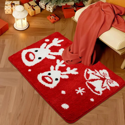 Christmas Casual Vacation Santa Claus Elk Imitation Cashmere Carpet Bedding