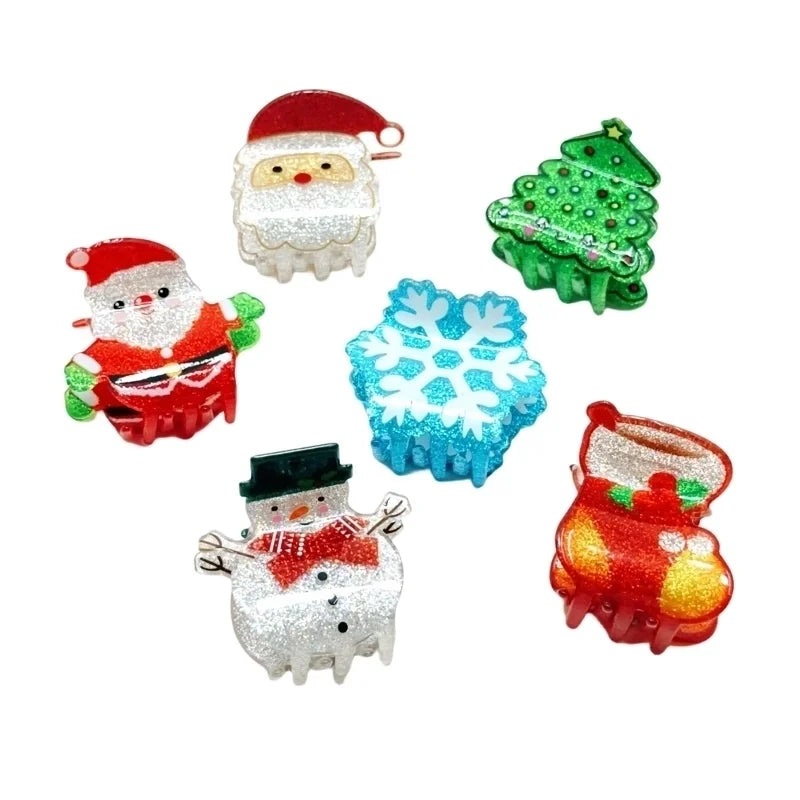 Christmas Minimalist Women's Christmas Tree Santa Claus Arylic Hair Claws