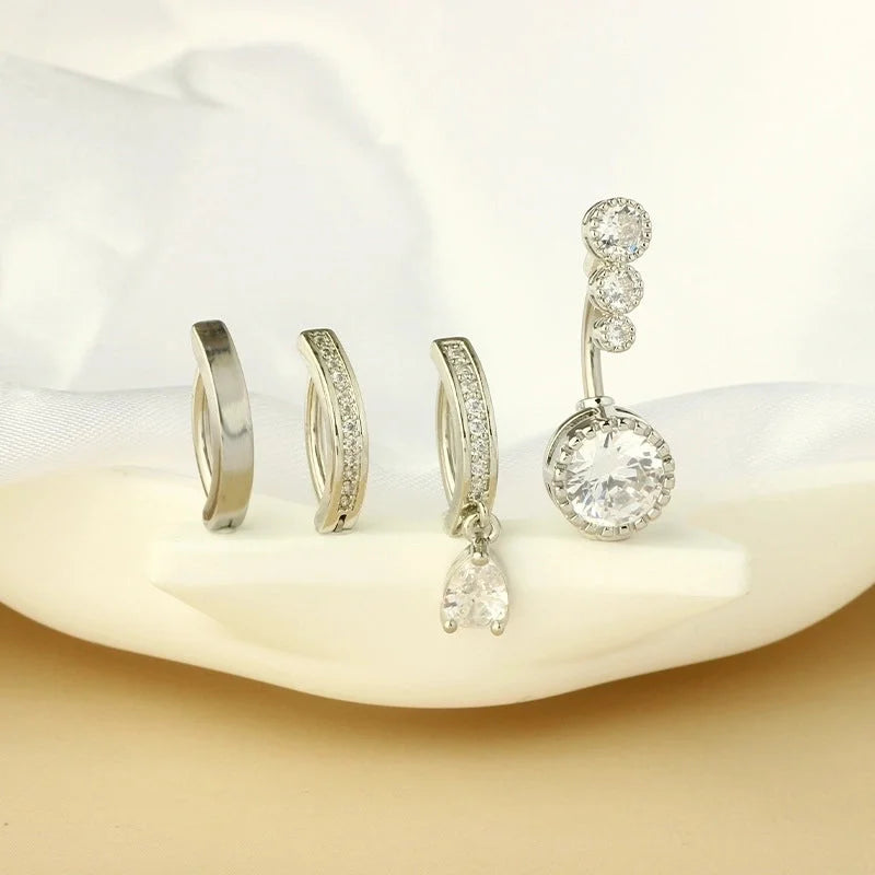 1 Piece 1 Set Belly Rings Minimalist Classic Style Geometric 304 Stainless Steel Copper Plating