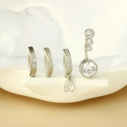 1 Piece 1 Set Belly Rings Minimalist Classic Style Geometric 304 Stainless Steel Copper Plating