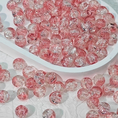 50 PCS/Package Diameter 10mm Diameter 8mm Glass Crackle Glass Beads Round Jewelry Accessories