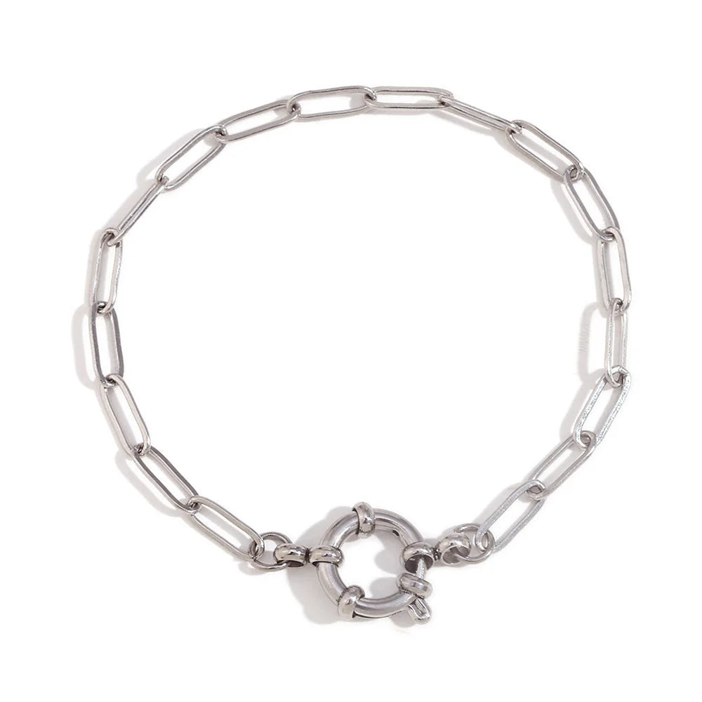 Women Fashion Stripe Geometric Stainless Steel Electroplating Bracelets