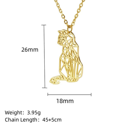 304 Stainless Steel 18K Gold Plated Minimalist Plating Hollow Out Animal Pendant Necklace