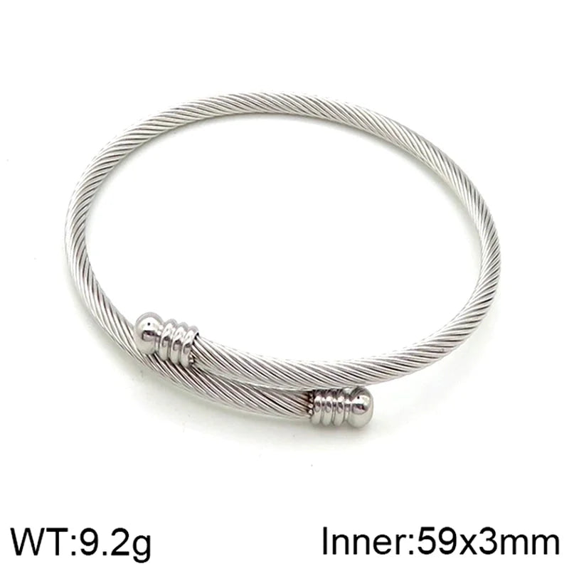 Classical Minimalist Heart Shape 304 Stainless Steel Bangle In Bulk