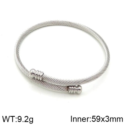 Classical Minimalist Heart Shape 304 Stainless Steel Bangle In Bulk