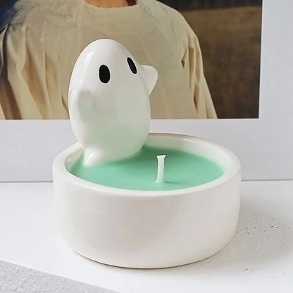 Halloween Cute Santa Claus Ghost Cat Ceramics Candlestick
