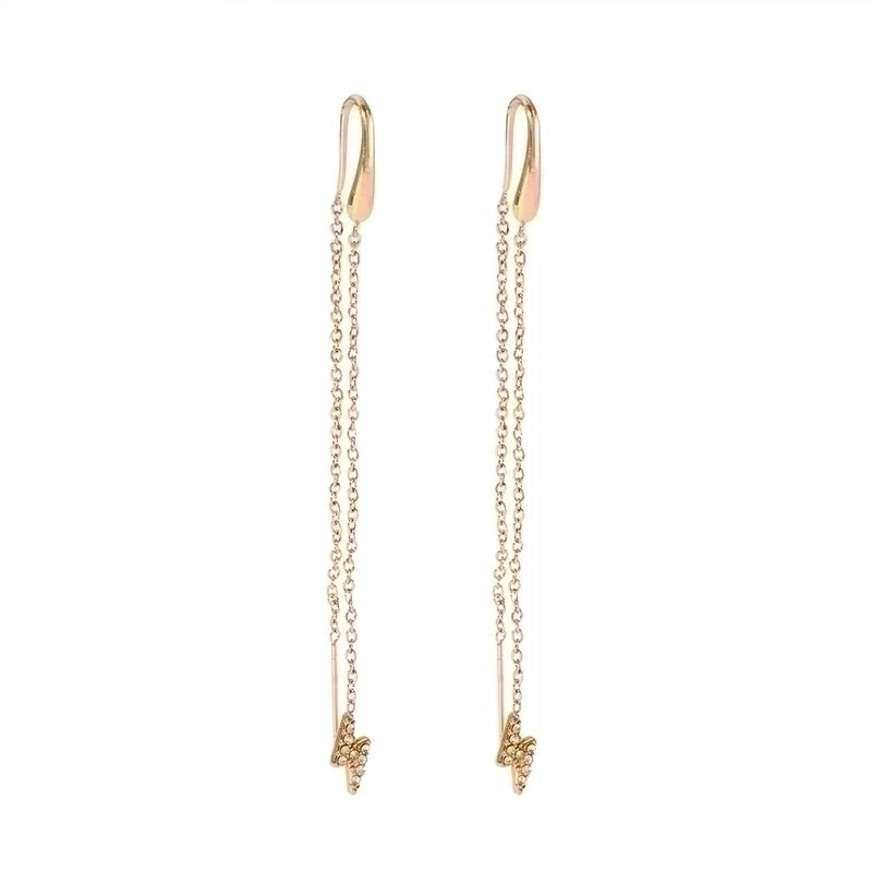 1 Pair Minimalist Classic Style Hexagram Moon Polishing Plating Inlay 304 Stainless Steel Zircon 18K Gold Plated Drop Earrings