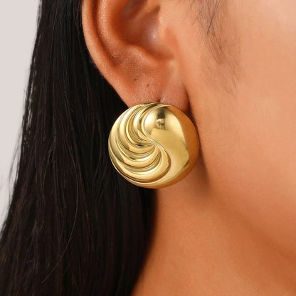 1 Pair Retro Minimalist Classic Style Geometric 304 Stainless Steel 18K Gold Plated Ear Studs