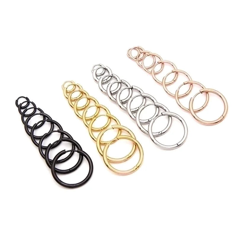 Minimalist Round Stainless Steel Earrings 1 Piece