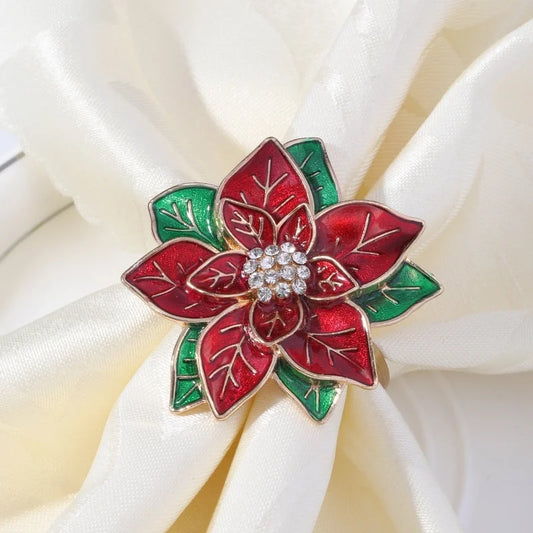 Christmas Casual Elegant Pastoral Flower Alloy Napkin Rings 1 Piece
