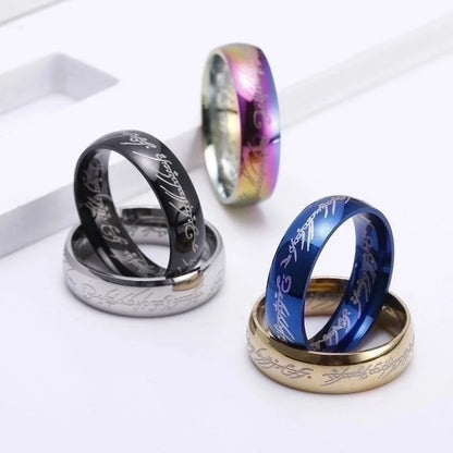 Fashion Letter 201 Stainless Steel Gold Plated Plating Rings