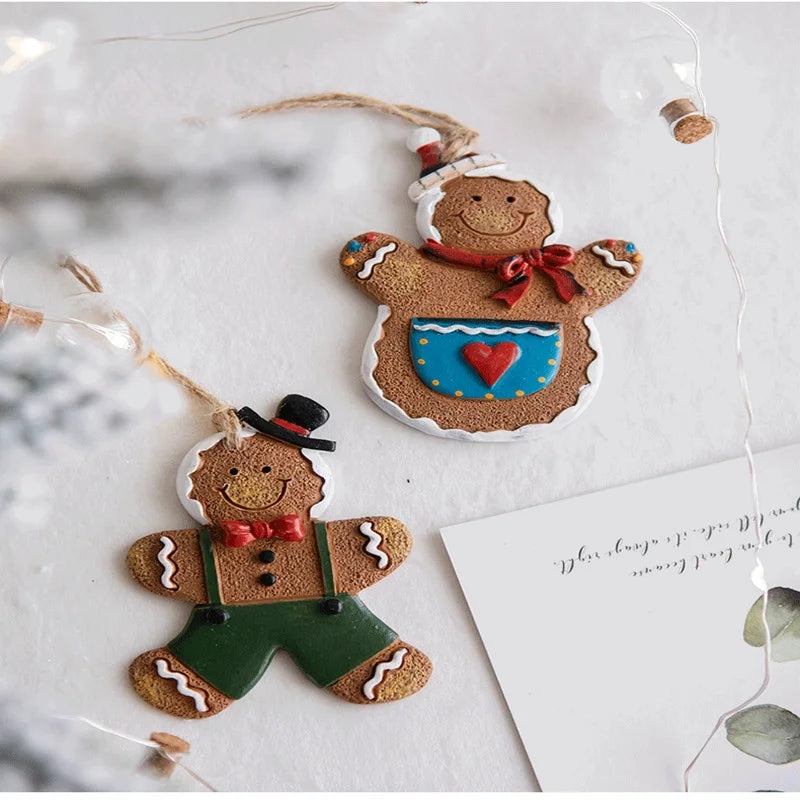 Christmas Christmas Gingerbread Resin Party Hanging Ornaments